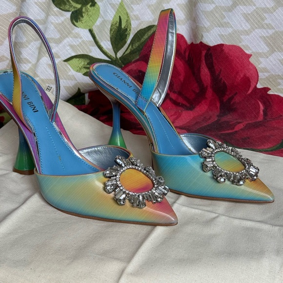 Gianni Bonnie Halter Back Pumps with Rhinestone and Changeable color - Picture 6 of 14
